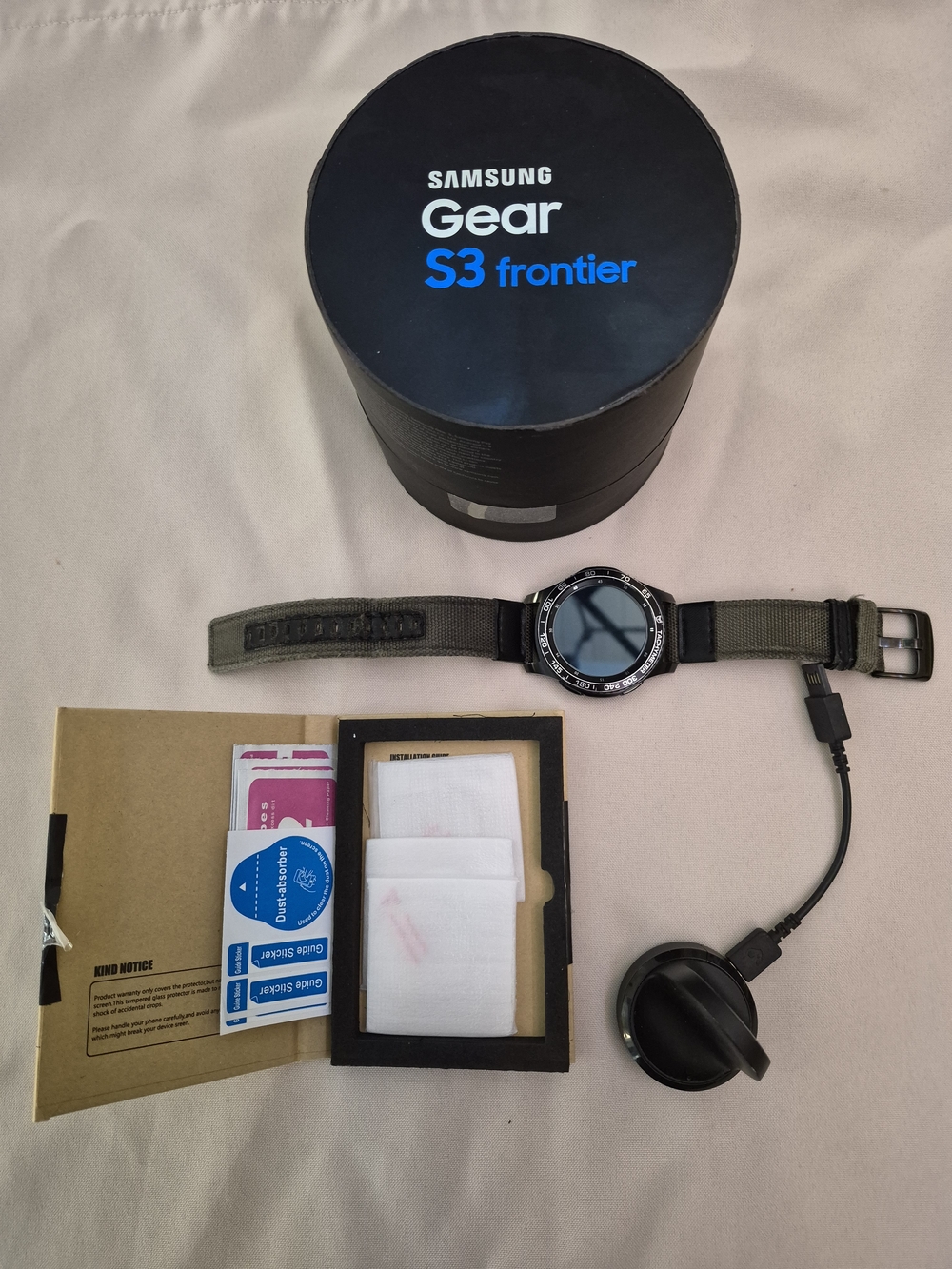 Samsung Gear S3 Smartwatch - Black Watch Face with Olive Green Strap